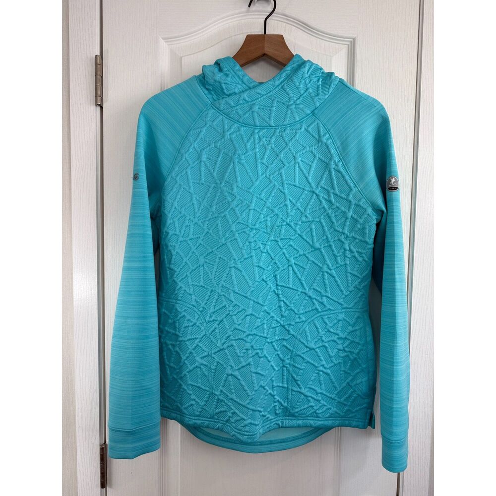 Levelwear Verve Kenzie Pullover Hoodie Arctic Blue Jacquard Texture Women's M